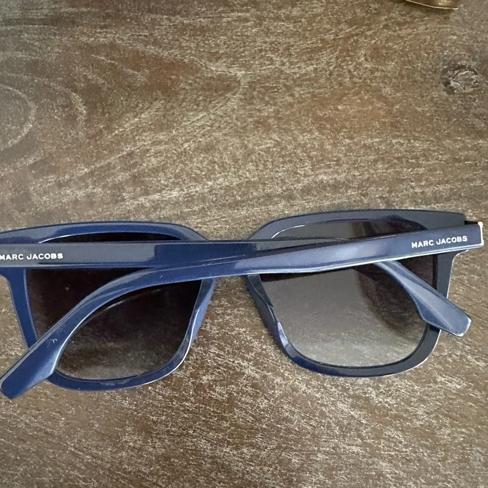 Marc Jacobs Blue Frame Sunglasses with Gold-Textured Accent